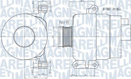 ALTERNATOR MAGNETI MARELLI 063731969010 - Compatibil cu ABARTH, ALFA ROMEO, FIAT, LANCIA