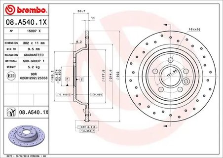 Disc frana Brembo 08.A540.1X