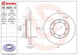 DISC FRANA BREMBO 08.A650.10 - Compatibil cu NISSAN, OPEL, RENAULT, VAUXHALL