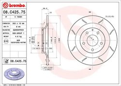 DISC FRANA BREMBO 08.C425.75 - Compatibil cu MAZDA, MAZDA (CHANGAN)