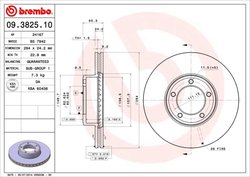 DISC FRANA BREMBO 09.3825.10 - Compatibil cu DAIMLER, JAGUAR