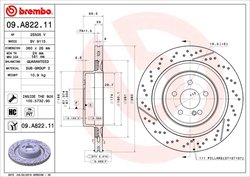 DISC FRANA BREMBO 09.A822.11 - Compatibil cu MERCEDES-BENZ