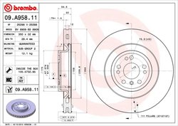 DISC FRANA BREMBO 09.A958.11 - Compatibil cu BRABUS, MERCEDES-BENZ