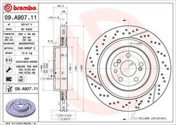 DISC FRANA BREMBO 09.A907.11 - Compatibil cu MERCEDES-BENZ