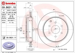 DISC FRANA BREMBO 09.B631.11 - Compatibil cu INFINITI, NISSAN
