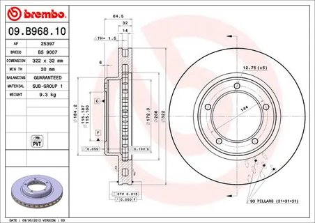Disc frana Brembo 09.B968.11