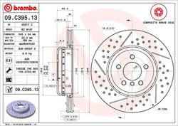 DISC FRANA BREMBO 09.C395.13 - Compatibil cu BMW, BMW (BRILLIANCE)