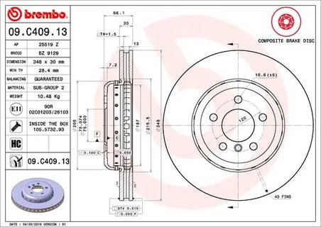 Disc frana Brembo 09.C409.13