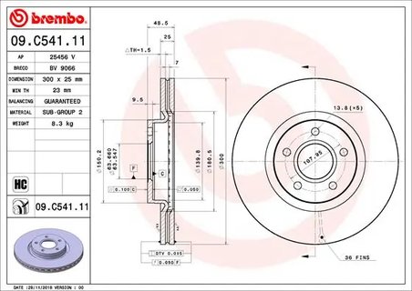 DISC FRANA BREMBO 09.C541.11 - Compatibil cu FORD