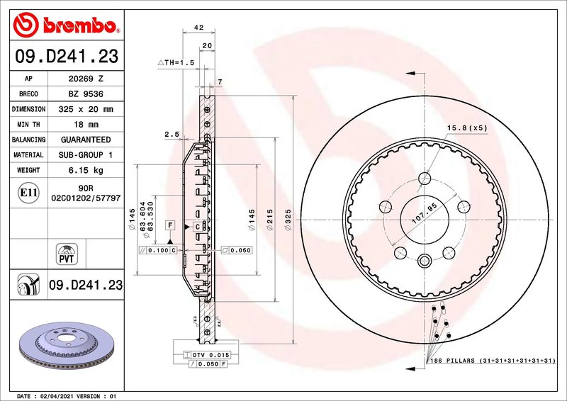 Disc frana Brembo 09.D241.23