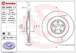 DISC FRANA BREMBO 09.D434.11 - Compatibil cu JAGUAR
