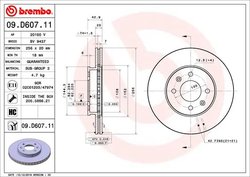 DISC FRANA BREMBO 09.D607.11 - Compatibil cu KIA