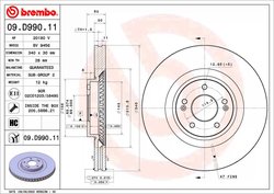 DISC FRANA BREMBO 09.D990.11 - Compatibil cu HYUNDAI, KIA