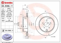 DISC FRANA BREMBO 09.E098.11 - Compatibil cu SUBARU