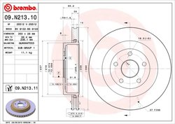 DISC FRANA BREMBO 09.N213.11 - Compatibil cu CHRYSLER, DODGE, JEEP