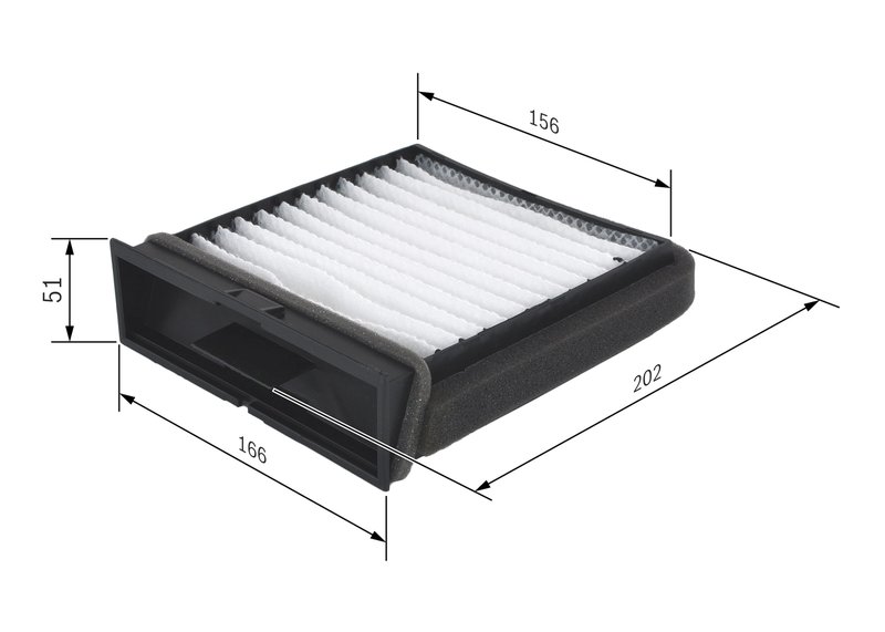 FILTRU AER HABITACLU BOSCH 1 987 432 157 - Compatibil cu MITSUBISHI, VOLVO