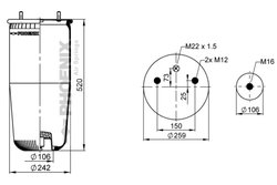 BURDUF SUSPENSIE PNEUMATICA PHOENIX 1 DK 21 - Piesa auto compatibila cu mai multe marci
