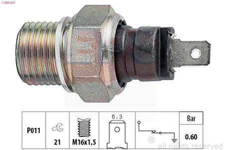 SENZOR PRESIUNE ULEI EPS 1.800.021 - Compatibil cu CITROEN, FORD, PEUGEOT, ROVER