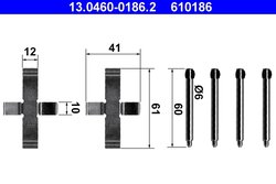 Set accesorii placute frana ATE 13.0460-0186.2