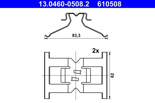 Set accesorii placute frana ATE 13.0460-0508.2
