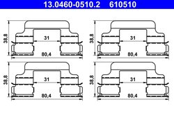 Set accesorii placute frana ATE 13.0460-0510.2