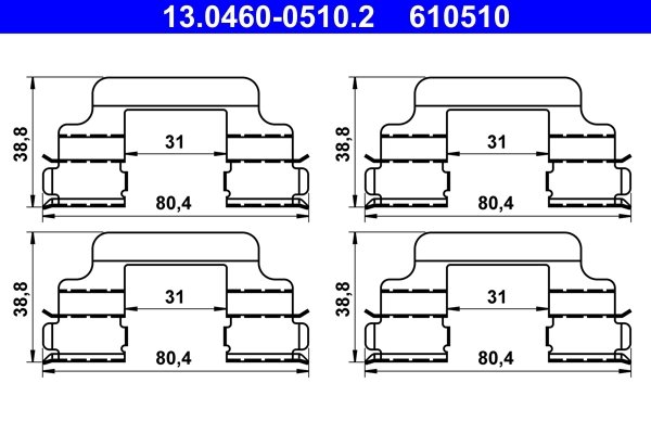 Set accesorii placute frana ATE 13.0460-0510.2