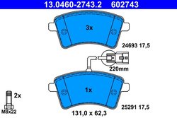 Set placute frana ATE 13.0460-2743.2