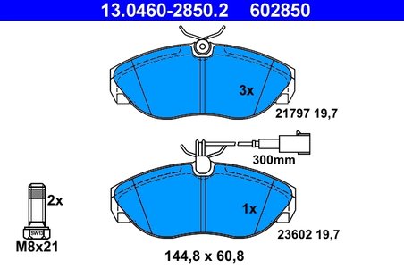 Set placute frana ATE 13.0460-2850.2