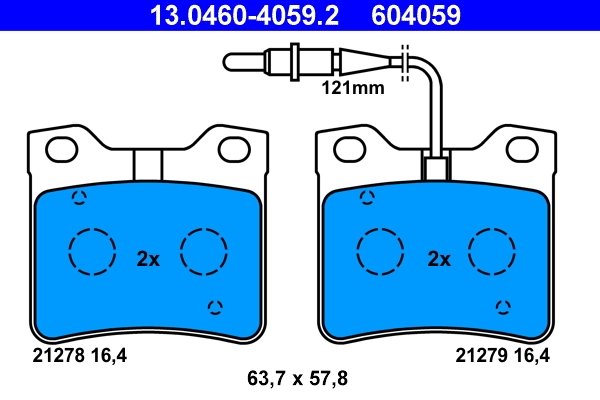 Set placute frana ATE 13.0460-4059.2