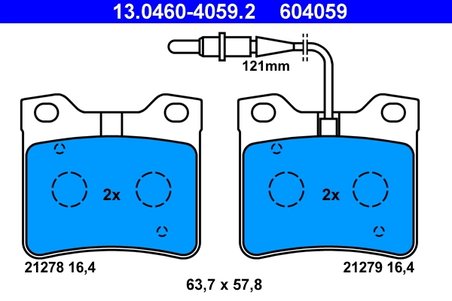 Set placute frana ATE 13.0460-4059.2
