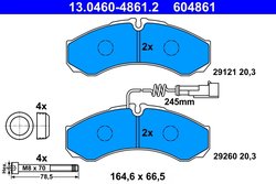 Set placute frana ATE 13.0460-4861.2