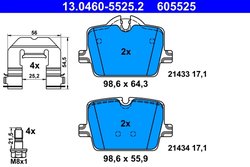 SET PLACUTE FRANA ATE 13.0460-5525.2 - Compatibil cu BMW, TOYOTA