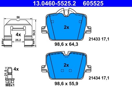 Set placute frana ATE 13.0460-5525.2