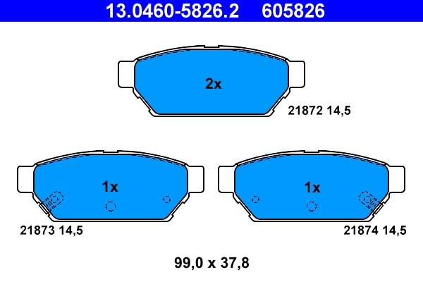 Set placute frana ATE 13.0460-5826.2