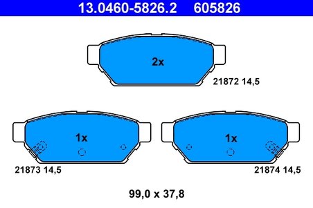 Set placute frana ATE 13.0460-5826.2