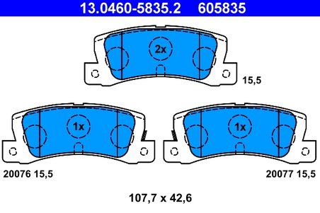 Set placute frana ATE 13.0460-5835.2