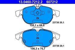 SET PLACUTE FRANA ATE 13.0460-7212.2 - Compatibil cu FIAT, OPEL, SAAB, VAUXHALL