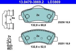 Set placute frana ATE 13.0470-3869.2