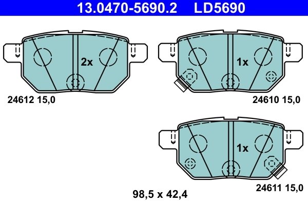 Set placute frana ATE 13.0470-5690.2