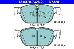 SET PLACUTE FRANA ATE 13.0470-7328.2 - Compatibil cu VOLVO