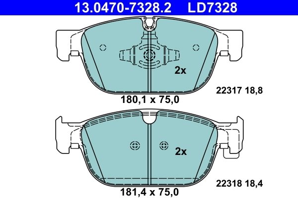 Set placute frana ATE 13.0470-7328.2