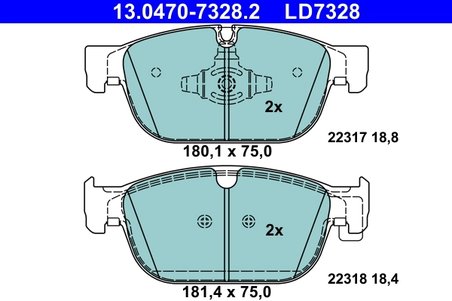 Set placute frana ATE 13.0470-7328.2