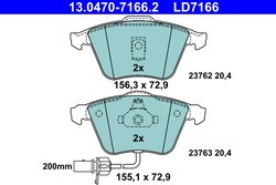 Set placute frana ATE 13.0470-7166.2