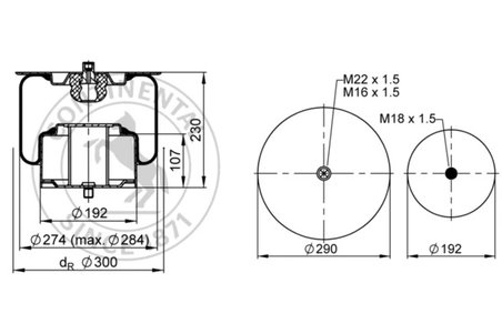 Burduf suspensie pneumatica Contitech AIR Spring 1417 N P01