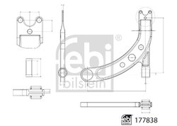 BRAT SUSPENSIE FEBI BILSTEIN 177838 - Compatibil cu FIAT, JEEP