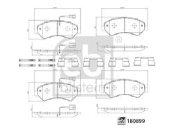 SET PLACUTE FRANA FEBI BILSTEIN 180899 - Compatibil cu CITROEN, FIAT, OPEL, PEUGEOT, VAUXHALL