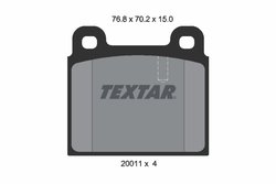 SET PLACUTE FRANA TEXTAR 2001102 - Compatibil cu ALFA ROMEO, BMW, FERRARI, MERCEDES-BENZ, OPEL, PORSCHE, VAUXHALL