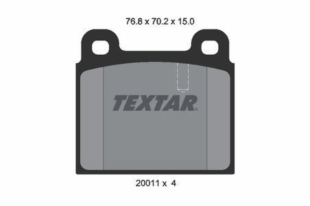 SET PLACUTE FRANA TEXTAR 2001102 - Compatibil cu ALFA ROMEO, BMW, FERRARI, MERCEDES-BENZ, OPEL, PORSCHE, VAUXHALL