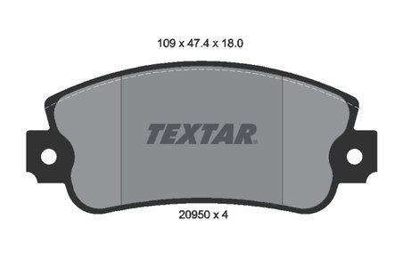 SET PLACUTE FRANA TEXTAR 2095005 - Compatibil cu AUTOBIANCHI, FIAT, LANCIA, SEAT