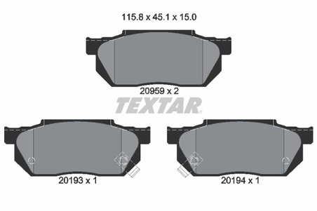 SET PLACUTE FRANA TEXTAR 2095902 - Compatibil cu HONDA